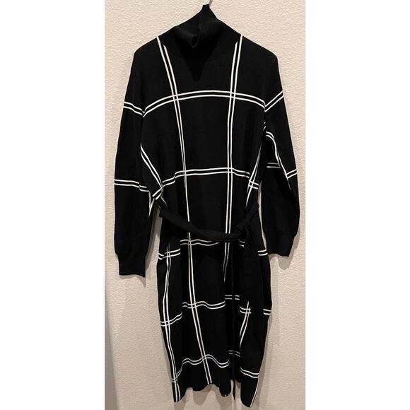 Barbour Aldora Windowpane Long Sleeve Cotton Blend Sweater Dress (US/12) - Picture 9 of 10